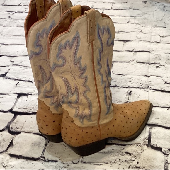 Twisted X Peanut Exotic Ostrich Leather Cowboy Boots - Picture 11 of 14